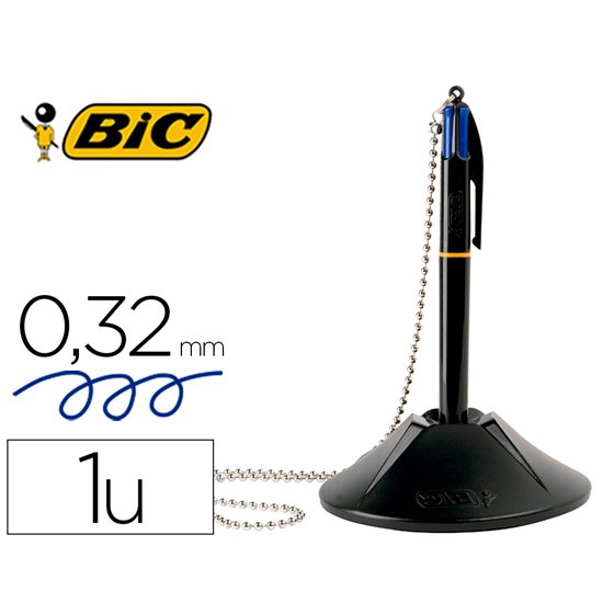 Boligrafo Bic Cuatro Colores Con Peana