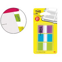 Banderitas Separadoras Post-Index 680-Roy Verde Azul Y Violeta Dispensador Funda 3X20