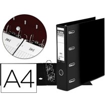 Archivador De Palanca Elba Carton Forrado Din A4 Negro Lomo De 75 Mm Rado Con Doble Mecanismo