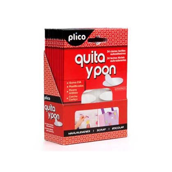 Velcro Autoadhesivo Ovalado Plico Quita Y Pon Blister De 24 Unidades