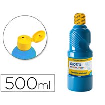 Tempera Liquida Giotto Escolar Lavable 500 Ml Azul Cyan
