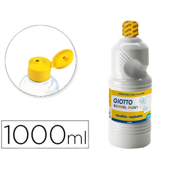 Tempera Liquida Giotto Escolar Lavable 1000 Ml Blanco