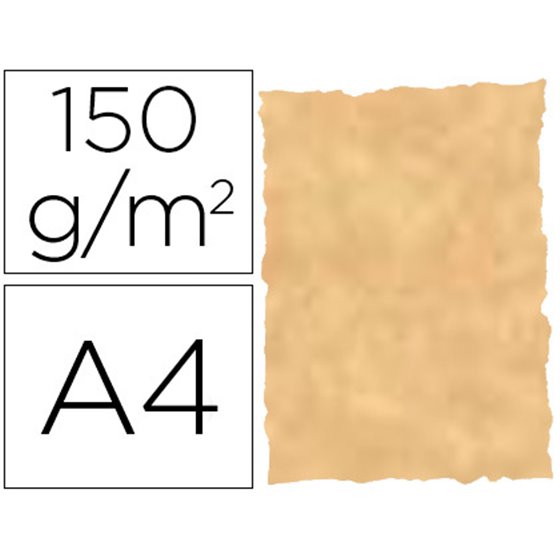 Papel Pergamino Din A4 Troquelado 150 Gr Color Parchment Ocre Paquete De 25 Hojas