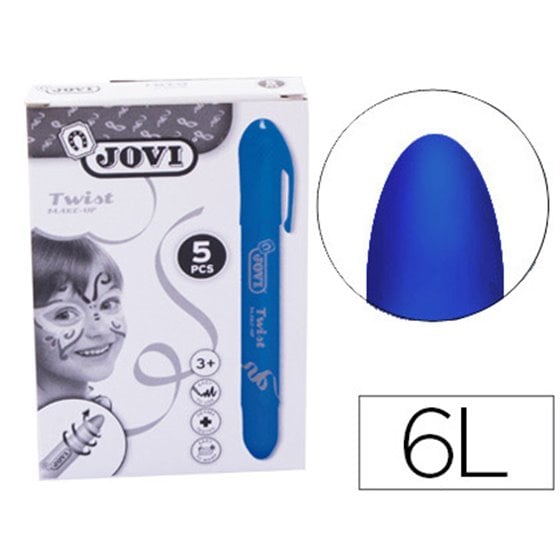 Barra De Maquillaje Jovi Twist Make-Up Azul Caja De 5 Unidades