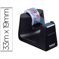 Portarrollo Sobremesa Tesa Plastico Easy Cut Smat Para Cintas De 33 Mt Color Negro