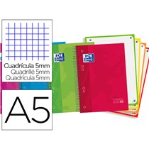 Bloc Espiral Oxford Tapa Extradura Optik Paper Microperforado Din A5 120 H 50% Hojas Gratis Cuadros 5 Mm