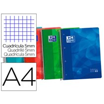 Bloc Espiral Oxford Tapa Plastico Optik Paper Microperforado Din A4 120 H 50% Hojas Gratis Cuadros 5 Mm