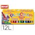 Tempera Solida En Barra Playcolor Escolar Caja De 12 Colores Surtidos