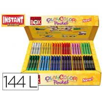 Tempera Solida En Barra Playcolor Pocket Escolar Caja De 144 Unidades 12 Colores Surtidos