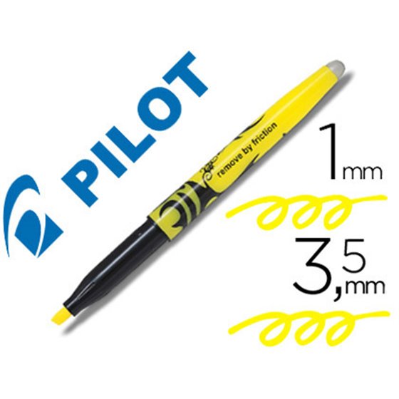 Rotulador Pilot Frixion Light Fluorescente Borrable Punta Defibra Color Amarillo