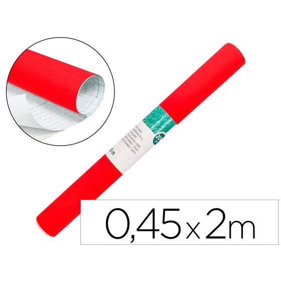 Rollo Adhesivo Liderpapel Unicolor Rojo Brillo Rollo De 0,45 X 2 Mt