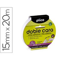 Cinta Adhesiva Plico Doble Cara 20 Mt X 15 Mm