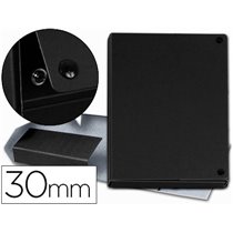 Carpeta Proyectos Pardo Folio Lomo 30 Mm Carton Forrado Negro Con Broche