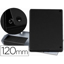 Carpeta Proyectos Pardo Folio Lomo 120 Mm Carton Forrado Negro Con Broche