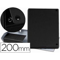 Carpeta Proyectos Pardo Folio Lomo 200 Mm Carton Forrado Negro Con Broche