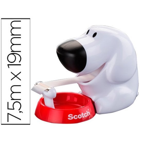 Portarrollo Sobremesa Scotch Doggy C31 De 19Mm X8,9 Mt Incluye Rollo De Cinta Magic