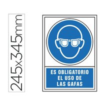 Pictograma Syssa Señal De Obligacion Es Obligatorio El Uso De Las Gafas En Pvc 245X345 Mm