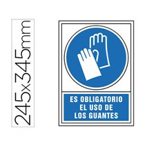 Pictograma Syssa Señal De Obligacion Es Obligatorio El Uso De Los Guantes En Pvc 245X345 Mm