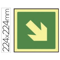 Pictograma Syssa Señal De Via De Evacuacion En Pvc Fotoluminiscente 224X224 Mm