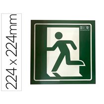 Pictograma Syssa Señal De Salida De Emergencia Izquierda En Pvc Fotoluminiscente 224X224 Mm