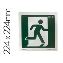 Pictograma Syssa Señal De Salida De Emergencia Derecha En Pvc Fotoluminiscente 224X224 Mm