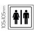 Pictograma Syssa Señal De Aseos Caballeros-Señoras En Pvc 105X105 Mm