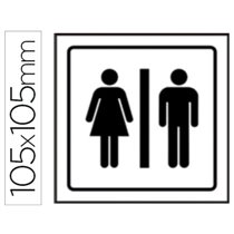 Pictograma Syssa Señal De Aseos Caballeros-Señoras En Pvc 105X105 Mm