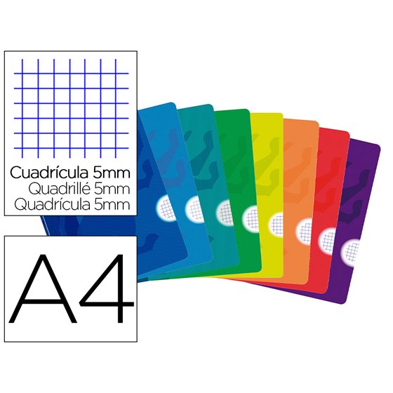 Libreta Escolar Oxford Openflex Tapa Flexible Optik Paper 48 Hojas Din A4 Cuadro 5 Mm Colores Surtidos
