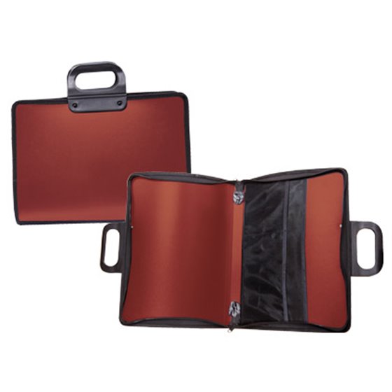 Cartera Portadocumentos Liderpapel Roja Con Asa Y Cremallera 400X45X300 Mm