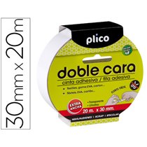 Cinta Adhesiva Plico Doble Cara 20 Mt X 30 Mm