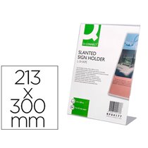 Expositor Sobremesa Q-Connect Con Forma De L Metacrilato Tamaño 213X300 Mm