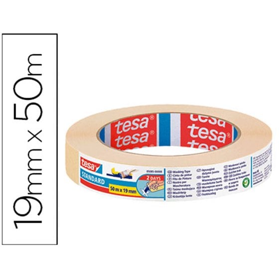 Cinta Adhesiva Tesa Para Pintor 50 Mt X 19 Mm