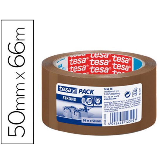 Cinta Adhesiva Tesa Marron Strong 66 Mt X 50 Mm Para Embalaje Bajo Ruido