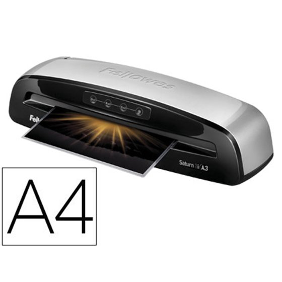 Plastificadora Fellowes Saturn 3I Din A4 2 Rodillos Sistema Antiatasco Hasta 125 Micras