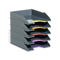 Bandeja Sobremesa Durable Plastico Reciclado Blue Angel Gris 255X55X330 Mm Pack De 5 Unidades