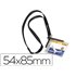 Identificador Con Cordon Plano Durable Acrilico Diagonal 54X85Mm