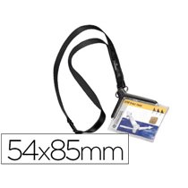 Identificador Con Cordon Plano Durable Acrilico Diagonal 54X85Mm