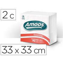 Servilleta Celulosa Amoos 33X33 Cm 2 Capas Paquete De 90 Unidades