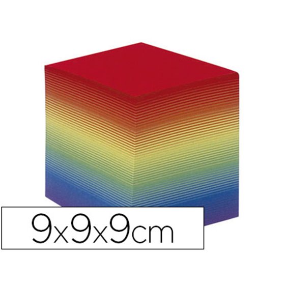 Taco Papel Quo Vadis Encolado Colores Arco Iris 680 Hojas 100% Reciclado 90 G/M2 90X90X90 Mm