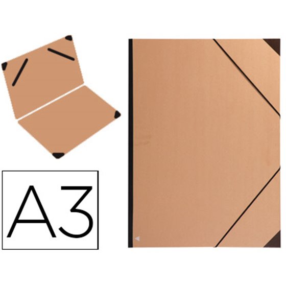 Carpeta Planos Clairefontaine Din A3 Con Gomas Kraft Marron Verjurado