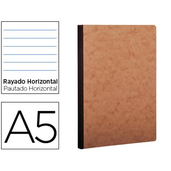 Libreta Age-Bag Tapa Cartulina Lomo Cosido Rayado Horizontal 96 Hojas Color Havana 148X210 Mm