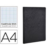 Libreta Age-Bag Tapa Cartulina Lomo Cosido Cuadro 5 Mm 96 Hojas Color Negro 210X297 Mm