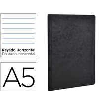 Libreta Age-Bag Tapa Cartulina Lomo Cosido Rayado Horizontal 96 Hojas Color Negro 148X210 Mm