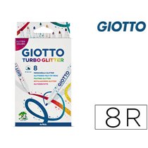 Rotulador Giotto Turbo Glitter Purpurina Caja De 8 Unidades
