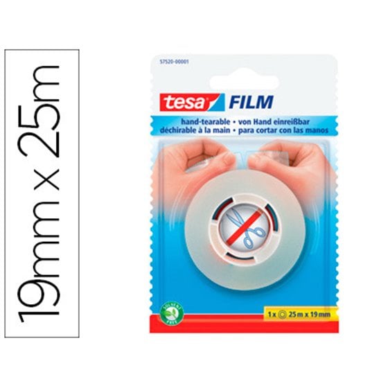 Cinta Adhesiva Tesafilm Sin Tijeras 25 Mt X 19 Mm