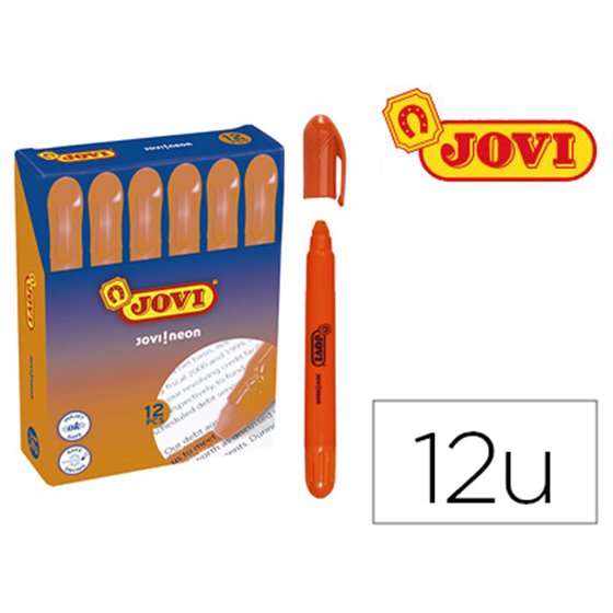 Marcador De Cera Gel Jovi Fluorescente Naranja Caja De 12 Unidades
