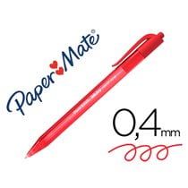 Boligrafo Paper Mate Inkjoy 100 Retractil Punta Media Rojo