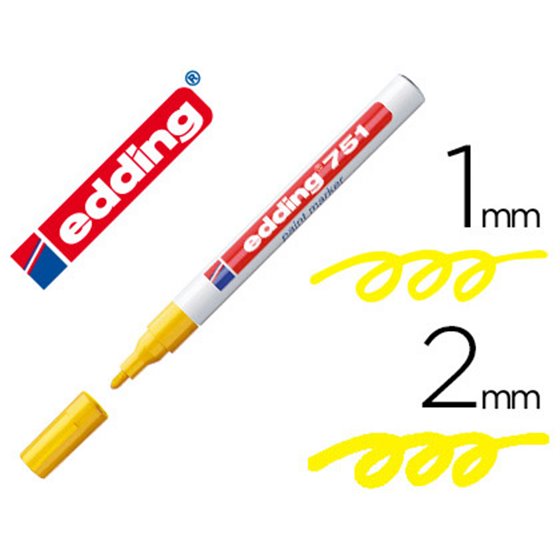 Rotulador Edding Punta Fibra 751 Amarillo Punta Redonda 1-2 Mm
