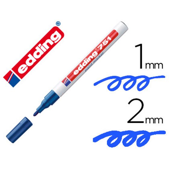 Rotulador Edding Punta Fibra 751 Azul Punta Redonda 1-2 Mm