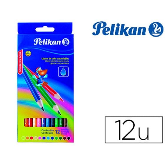 Lapices De Colores Pelikan Hexagonales Acuarelables Mina 3Mm Caja De 12 Colores Surtidos